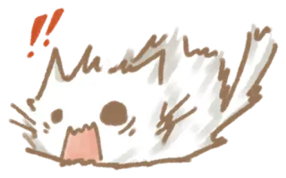 😱 kucing, marah, terkejut, kaget, seruan, lucu, kartun, hewan, putih telegram sticker