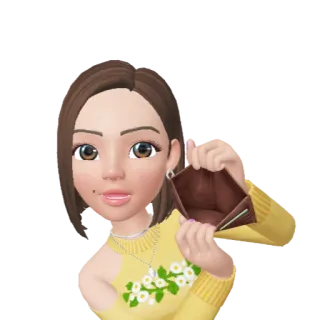 👛 leerer Geldbeutel, arm, pleite, Geldprobleme, finanzielle Schwierigkeiten, Cartoon telegram sticker