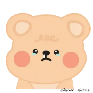 🐻 niedźwiedź, słodki, smutny, kawaii, płaczący, zwierzę, naklejka telegram sticker