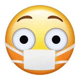😳 emoji, masker wajah, covid, pandemi, kesehatan, virus, keamanan whatsapp sticker