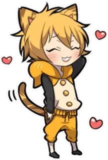 😅 고양이, 애니메이션, 하트, 귀여운, 카와이, 스티커 telegram sticker