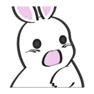 😨 lapin, lapinou, mignon, animal, dessin animé whatsapp sticker