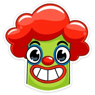 🤡 palhaço, adesivo, desenho animado, mascote, ilustração, quadrinho whatsapp sticker
