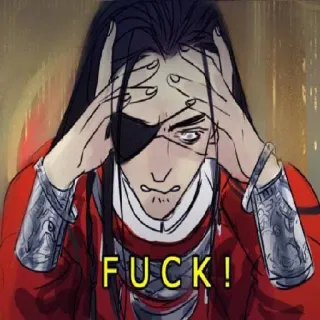 😰 FUCK! scheldwoord, vloek, frustratie, woede, anime, manga telegram sticker