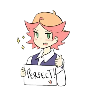 👌 PERFECT! perfetto, pollice in su, cartone animato, approvazione, positivo telegram sticker