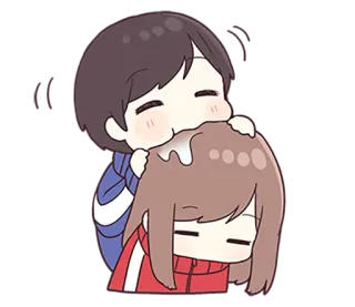 🌟 Chibi, Abraço, Anime, Fofo telegram sticker