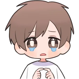 😩 만화, 울음, 슬픔, 눈물, 애니메이션, 소년, 일러스트 telegram sticker