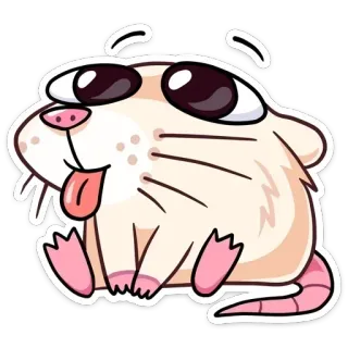 😛 rata, animal, lindo, dibujos animados, pegatina telegram sticker
