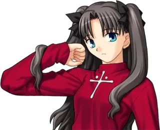 🧐 Rin Tohsaka Fate/stay night Anime, Chica, Personaje, Tsundere, Maga, Puño whatsapp sticker