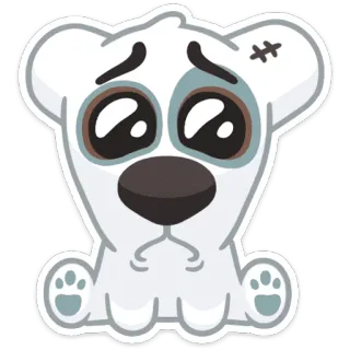 ☹️ oso polar, triste, dibujos animados, animal, pegatina, lindo telegram sticker