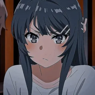 ✨ Mai Sakurajima Rascal Does Not Dream of Bunny Girl Senpai Anime, Fille, Bunny Girl Senpai, Rascal Does Not Dream, Mai Sakurajima, En colère, Mignon telegram sticker