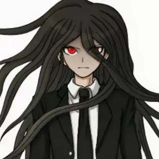 😡 Izuru Kamukura Danganronpa Anime, Mangá, Danganronpa, Izuru Kamukura, Personagem, Cabelo preto, Olho vermelho whatsapp sticker