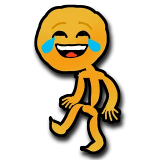😂 emoji, risada, lágrimas, feliz, amarelo telegram sticker