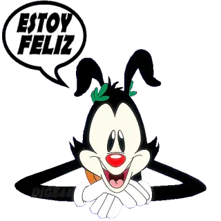 😃 Yakko Warner Animaniacs ESTOY FELIZ Cartone animato, Warner Bros, Felice, Animato, Classico, Personaggio, Commedia, Warner whatsapp sticker