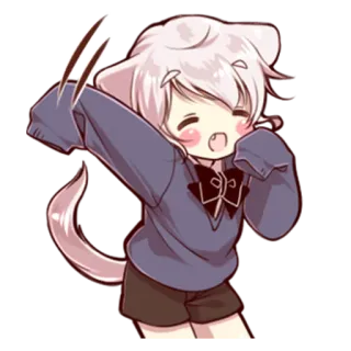 👋 Anime, Cartoon, Süß, Kawaii, Figur, Aufkleber telegram sticker