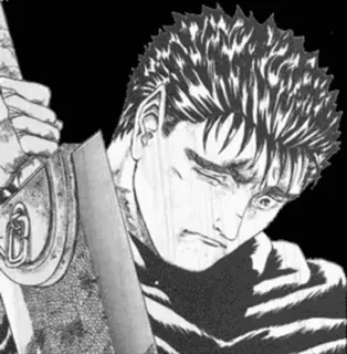 🩸 Guts Berserk Manga, Anime, Schwert, Krieger, Traurig, Gore whatsapp sticker