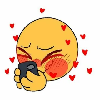 🥺 emoji, corazones, amor, sonrojo, teléfono, cariño telegram sticker