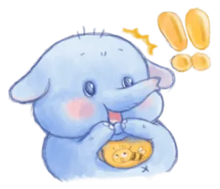 🍯 Elefant, Biene, Cartoon, Niedlich, Tier, Aufkleber telegram sticker