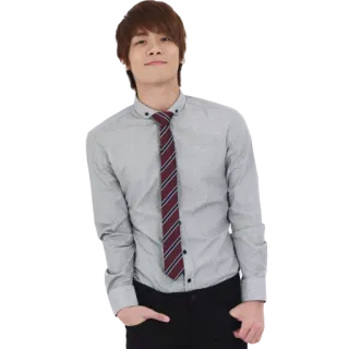 😊 pessoa, homem, camisa, gravata, casual, moda telegram sticker