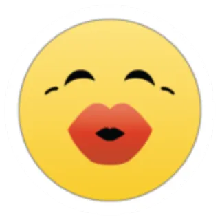 😚 絵文字, キス, 顔, 黄色, 表情, 愛, 可愛い telegram sticker