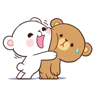 ❤️ bear, cute, cuddle, hug, sad, emotions, cartoon, love telegram sticker