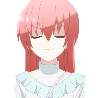😌 anime, cô gái, tóc hồng, nhân vật, manga, dễ thương, cười telegram sticker