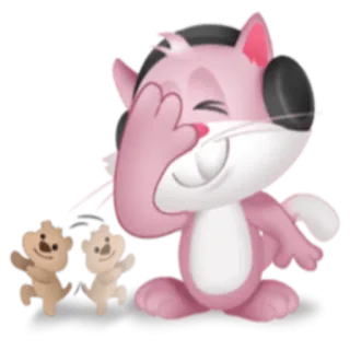 😄 gatto, animale, carino, gesto, orecchie, cartone animato, adesivo telegram sticker
