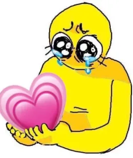 🥺 piangere, cuore, emoji, giallo, triste telegram sticker