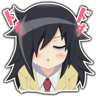 💋 Tomoko Kuroki Watamote ドドド อนิเมะ, มังงะ, ง่วง, น่ารัก, เหนื่อย telegram sticker