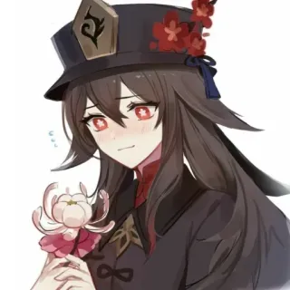 🖤 Hu Tao Genshin Impact Anime, Videospiel, Mädchen, Blume telegram sticker