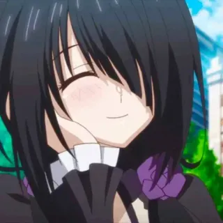 🥰 Tohka Yatogami Date A Live อนิเมะ, ตัวละคร, โทวกะ ยาโทงามิ, เดทอะไลฟ์, ยิ้ม, ผู้หญิง whatsapp sticker