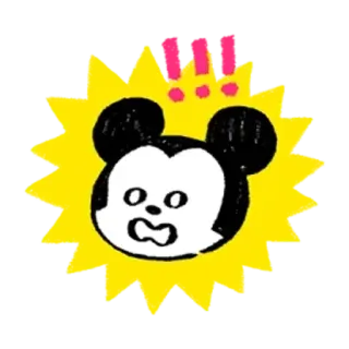 😱 Mickey Mouse Topolino, personaggio dei cartoni animati, Disney, scioccato, sorpresa, esclamazione whatsapp sticker
