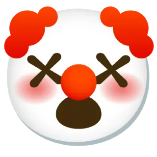 ⚰ clown, emoji, face, dead, sad, upset telegram sticker