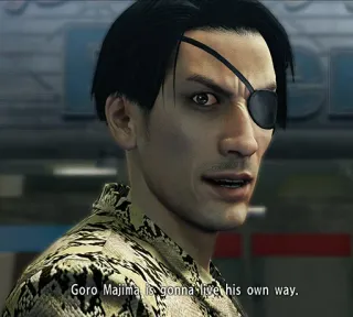 😼 Goro Majima Yakuza Goro Majima is gonna live his own way. videogioco, benda sull'occhio, anime, personaggio, Goro Majima telegram sticker