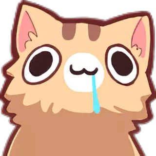 🤤 кот, плачет, грустный, стикер, эмодзи telegram sticker