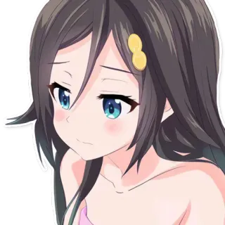 😒 anime girl, sad, cute, manga, illustration, cartoon telegram sticker