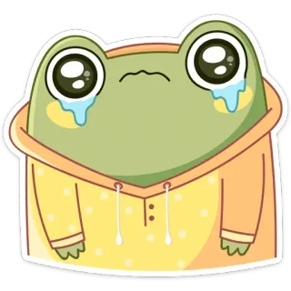 😭 katak, sedih, menangis, imut, binatang, kartun, stiker telegram sticker