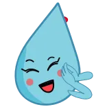 ❤️ капля воды, милый, каваий, мультфильм, эмодзи telegram sticker