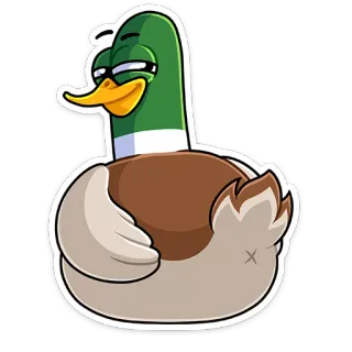 😏 pato, animal, desenho animado, pássaro telegram sticker