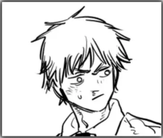 😒 Denji Chainsaw Man 애니메이션, 만화, 덴지, 체인소 맨, 표정, 걱정 whatsapp sticker
