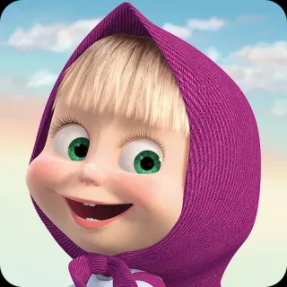 😄 Masha Masha and the Bear cartoon, meisje, kind, animatie telegram sticker