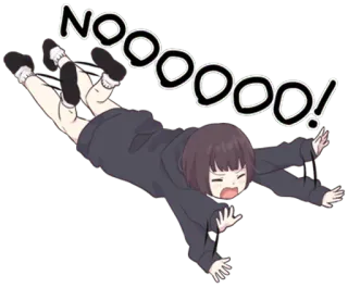 😨 NOOOOOO! Anime, Desenho animado, Não, Triste, Chorando, Caindo telegram sticker