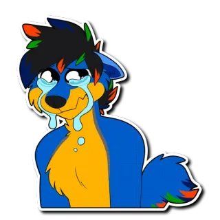 😭 weinen, traurig, tränen, Fell, Hund, emotional, Cartoon telegram sticker