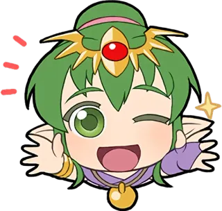 😊 Chibi, Fofo, Anime, Mangá, Kawaii, Piscadela, Brilho telegram sticker