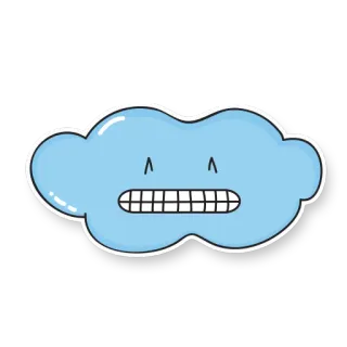 😁 Wolke, Cartoon, Sticker, Wetter, süß, kawaii, blau whatsapp sticker