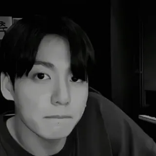 😳 Jungkook chanteur, kpop, idole, portrait, monochrome telegram sticker