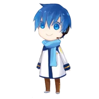 😊 Kaito Anime, Vocaloid, Kaito, Tóc xanh, Chibi, Tổng hợp giọng nói telegram sticker