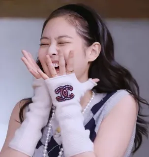 👏 Jennie kpop, chanel, певец, женщина, счастливый, blackpink telegram sticker