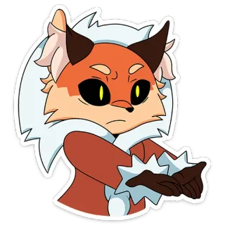 🙁 狐狸, 卡通, 角色, 动物, 贴纸 telegram sticker