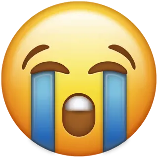 😭 emoji, crying, sad, face whatsapp sticker
